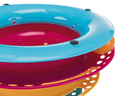 Trixie Catch the Balls - Torre gioco interattiva per gatti in plastica, ø 25 x 13 cm con palline removibili