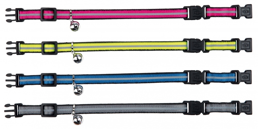 Trixie Collare Riflettente per Cani e Gatti in Nylon Regolabile con Doppia Fibbia e Campanello