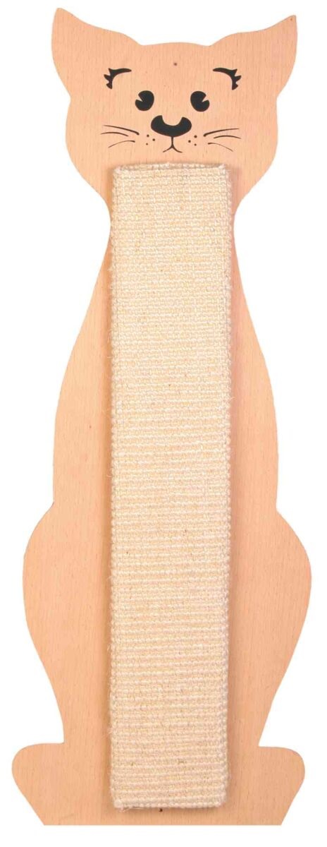 Trixie 43161 Tiragraffi per Gatti a Forma di Gatto - Lavagna in Sisal e Legno, 21 x 58 cm