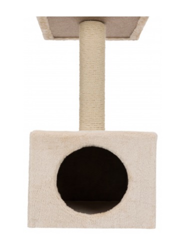 TRIXIE Tiragraffi Zamora Beige 60 cm - Tiragraffi per gatti con tronchetto in juta e base in peluche, ideale per affilare le unghie e nascondersi