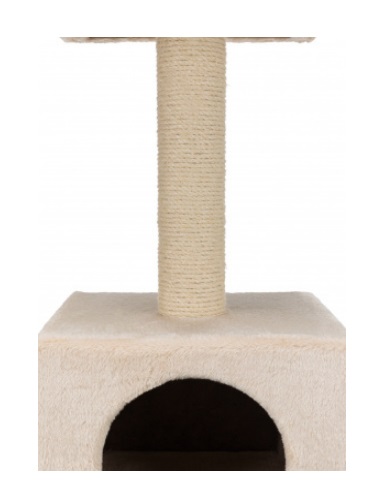 TRIXIE Tiragraffi Zamora Beige 60 cm - Tiragraffi per gatti con tronchetto in juta e base in peluche, ideale per affilare le unghie e nascondersi