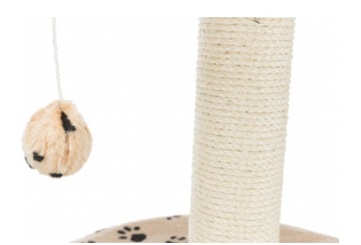 Trixie Tiragraffi Toledo con Grotta in Peluche, Altezza 61 cm, Piattaforma Imbottita e Giocattolo con Elastico