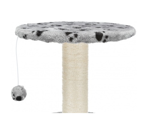 Trixie Tiragraffi Toledo con Grotta in Peluche, 61 cm, Pali in Sisal Naturale e Giocattolo Appeso