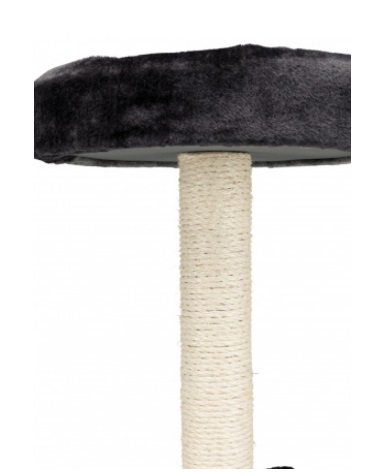 Trixie Tiragraffi Tarifa 52 cm - Grigio/Nero, Rivestimento in Peluche, Sisal Naturale, Piattaforma Letto Imbottita