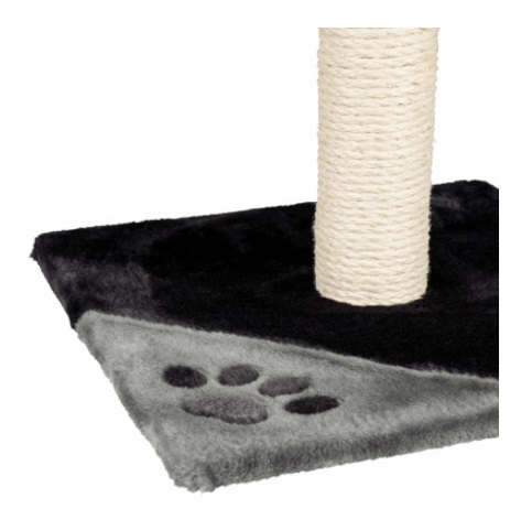 Trixie Tiragraffi Tarifa 52 cm - Grigio/Nero, Rivestimento in Peluche, Sisal Naturale, Piattaforma Letto Imbottita