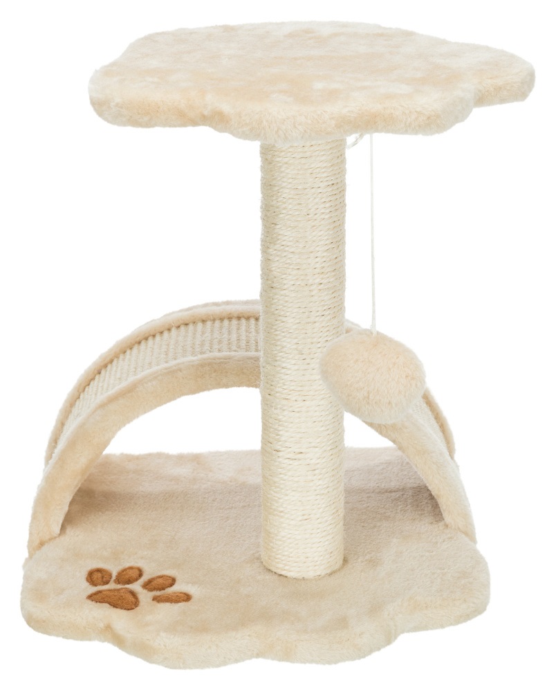 TRIXIE Tiragraffi Vitoria 43 cm Beige - Fodera in Peluche, Superficie in Sisal Naturale, Gioco Appeso