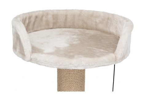 TRIXIE Tiragraffi Mica Grigio Chiaro - 46 cm, con base quadrata in peluche, ideale per graffiare, giocare e rilassarsi