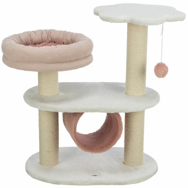 TRIXIE Tiragraffi Isabella 70 cm - Albero per gatti bianco/rosa antico con molteplici possibilità di gioco e riposo