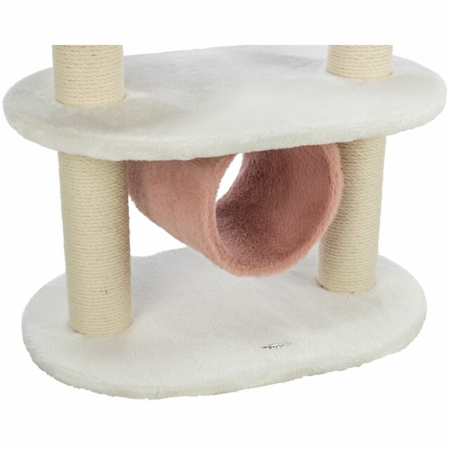 TRIXIE Tiragraffi Isabella 70 cm - Albero per gatti bianco/rosa antico con molteplici possibilità di gioco e riposo