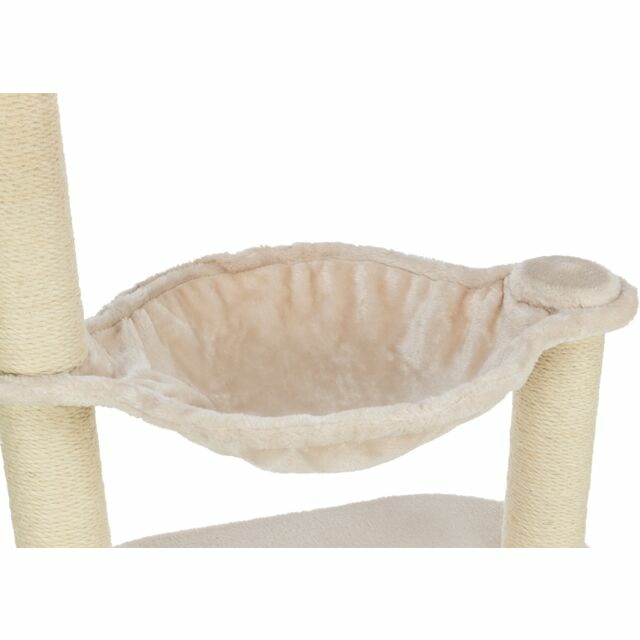 Trixie Tiragraffi Alessia 114 cm - Albero per gatti a più piani in grigio chiaro/sabbia con molte possibilità di graffi e gioco, accogliente e stabile