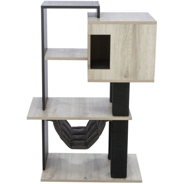 TRIXIE Tiragraffi City Style 98 cm - Albero per gatti con grotta, amaca e tronco in iuta