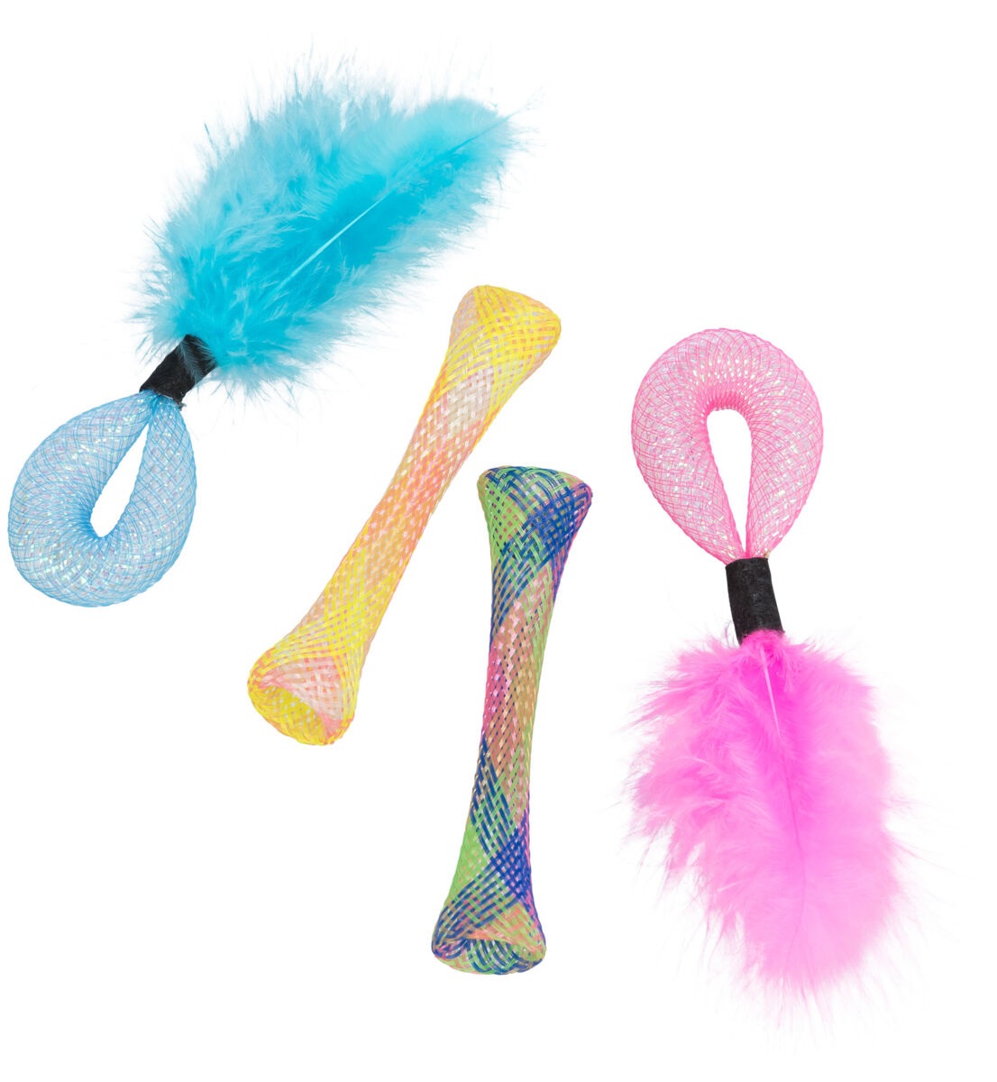 TRIXIE Set di Tubi per Gatti - 4 Pezzi, Fino a 15 cm, Con Sonaglio e Erba Gatta