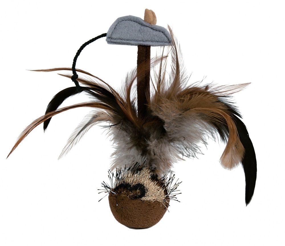 TRIXIE Bobo - Volano con Topolino e Piume, 15 cm, con Suono