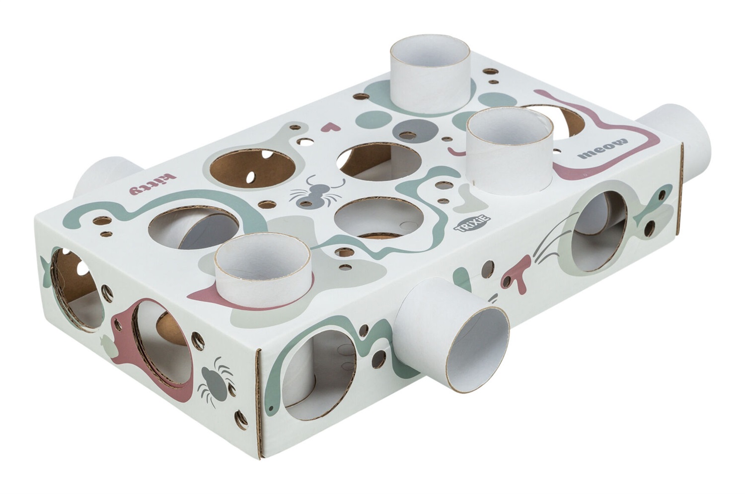 Trixie Paws'n'Treats Box - Gioco per gatti di attivazione mentale in cartone robusto, 37x7x20 cm