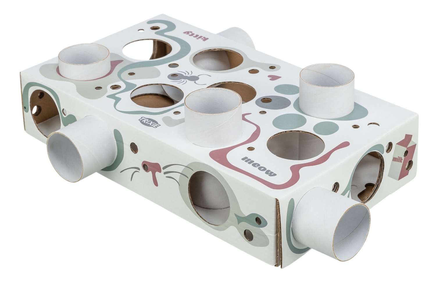 Trixie Paws'n'Treats Box - Gioco per gatti di attivazione mentale in cartone robusto, 37x7x20 cm