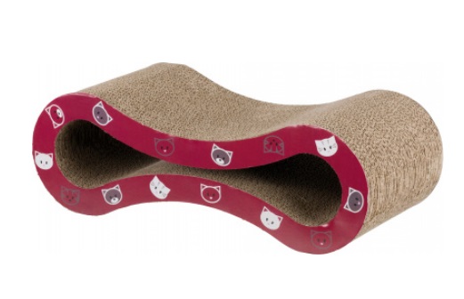 Trixie Albero Tiragraffi Mimi in Cartone Grigio, 48 × 16 × 22 cm, con Erba Gatta