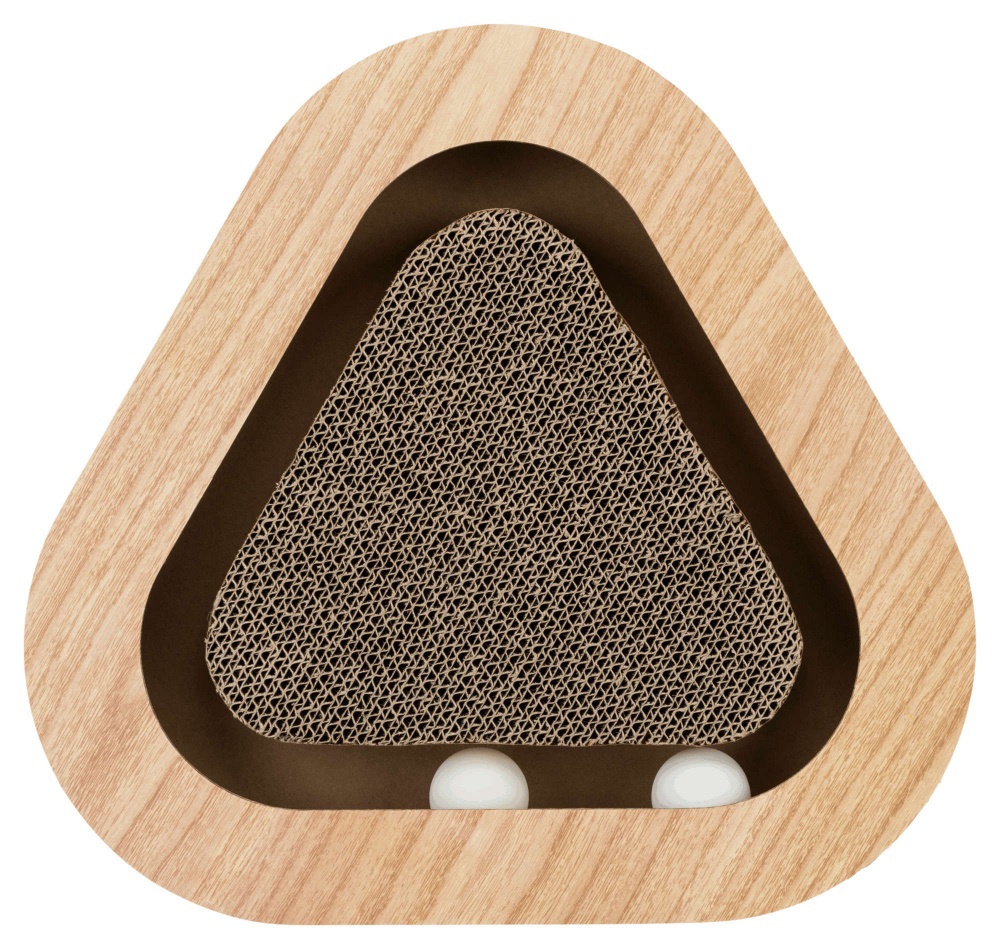 TRIXIE Cartoncino Graffiante con Palline per Gatti - 36 x 5 x 36 cm, Marrone, 0,4 kg, Modello 48009