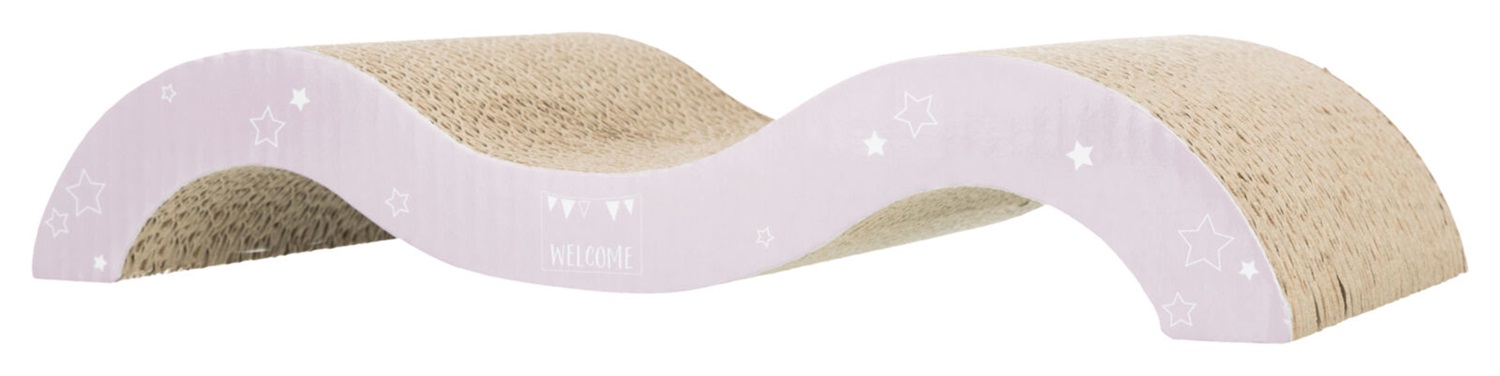 TRIXIE Albero Tiragraffi Junior in Cartone Ondulato - 38 x 7 x 18 cm, Colore Lilla/Menta, 242 g