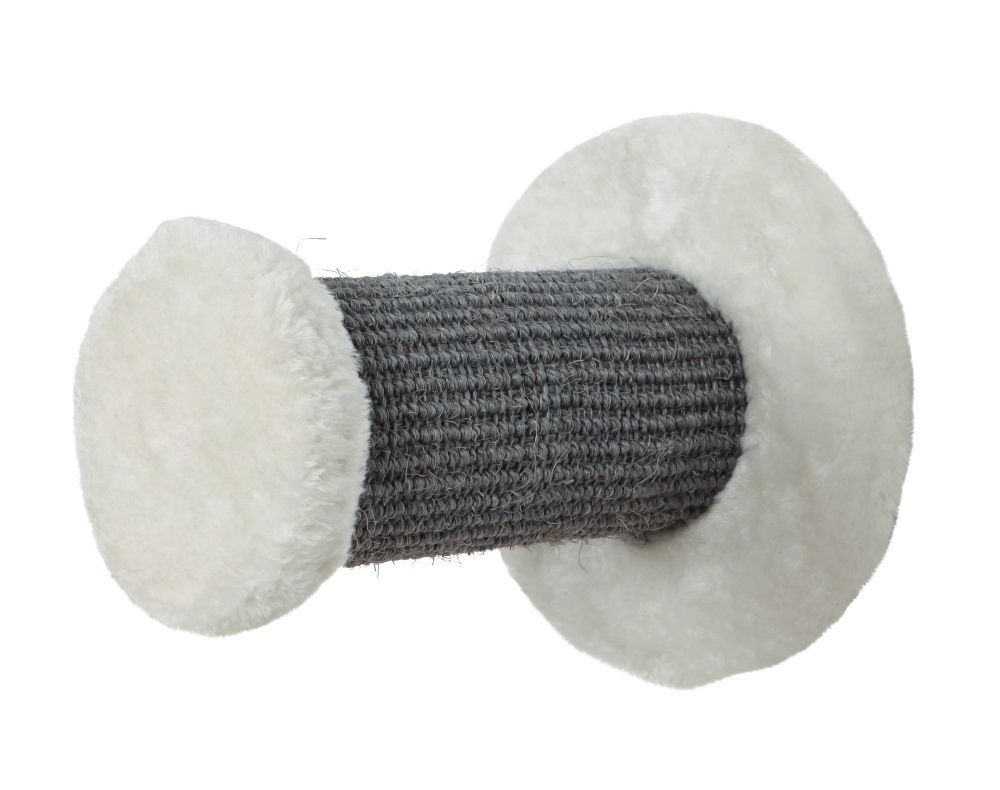 TRIXIE Tiragraffi da Fissare al Muro in Sisal e Peluche Crema - Ø 18 × 22 cm