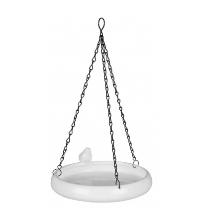 Trixie Abbeveratoio per Uccelli in Ceramica 500 ml - Da Appendere, Colore Bianco