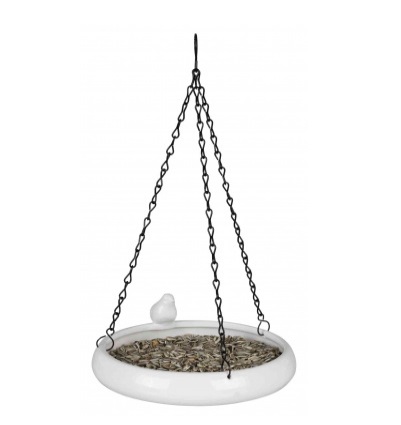 Trixie Abbeveratoio per Uccelli in Ceramica 500 ml - Da Appendere, Colore Bianco