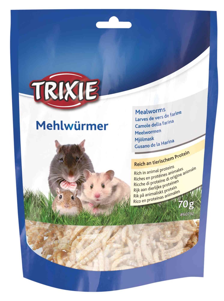 TRIXIE Camole della Farina Essiccate 70 g - Alimento per Piccoli Roditori, Uccelli Insettivori e Rettili