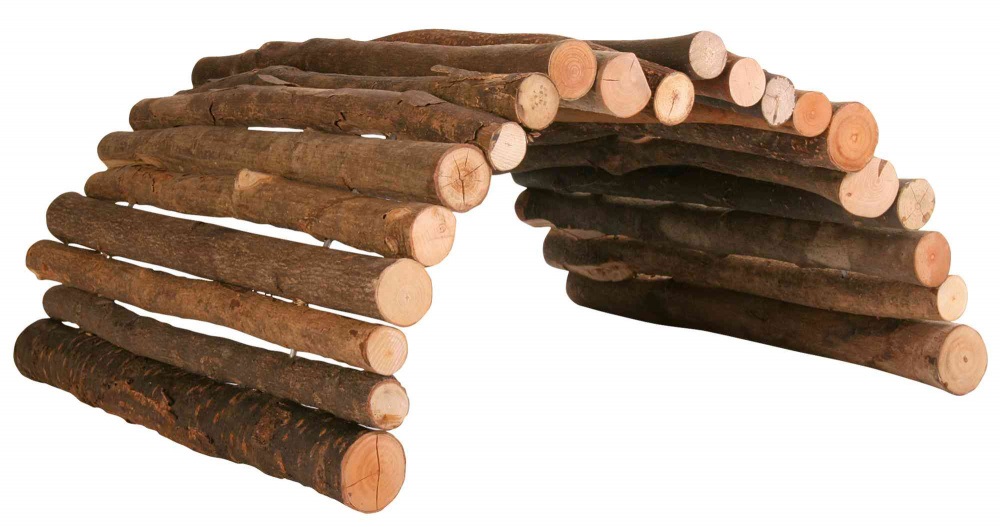 TRIXIE Ponte in legno per roditori - 51 x 30 cm, accessorio naturale per gabbie di porcellini d'India e conigli
