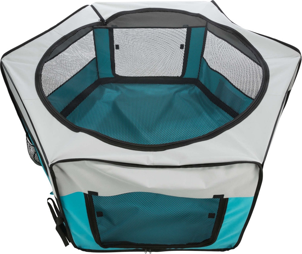TRIXIE Recinto per Cuccioli e Piccoli Animali in Poliestere - 150 × 65 cm, Turchese, Ideale per Interni ed Esterni