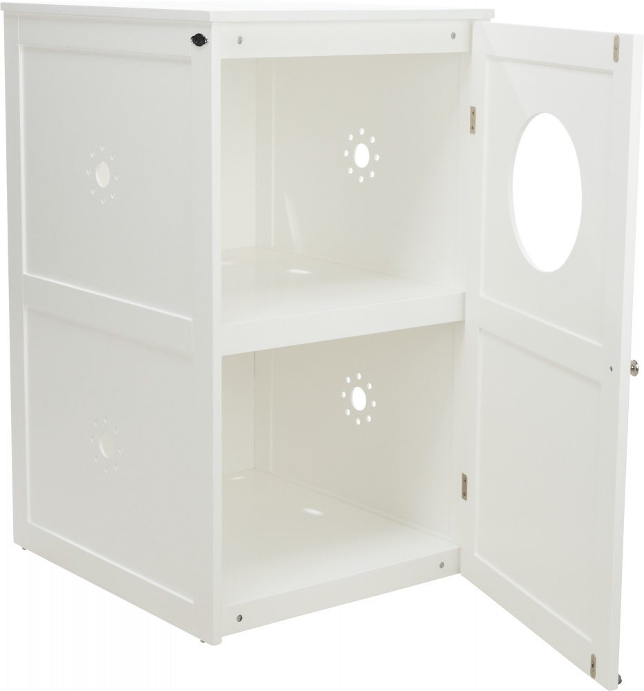 TRIXIE Cat House a 2 Piani - Capanna Copertura Lettiera per Gatti H 90 cm, 2 Scomparti, MDF Verniciato, Design Moderno