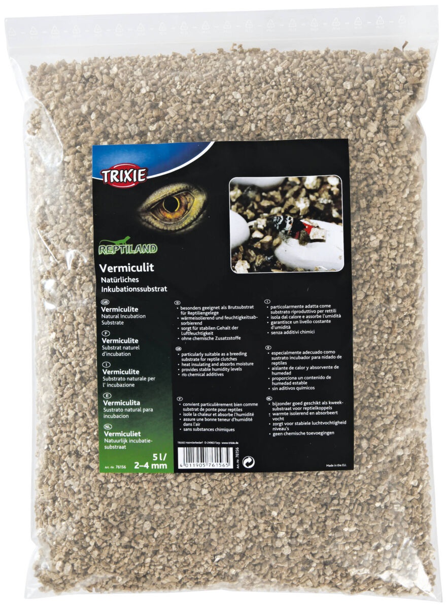 Trixie Vermiculite 5 Lt - Substrato Naturale per Incubazione e Riproduzione di Rettili e Anfibi, Isolante Termico e Assorbente di Umidità
