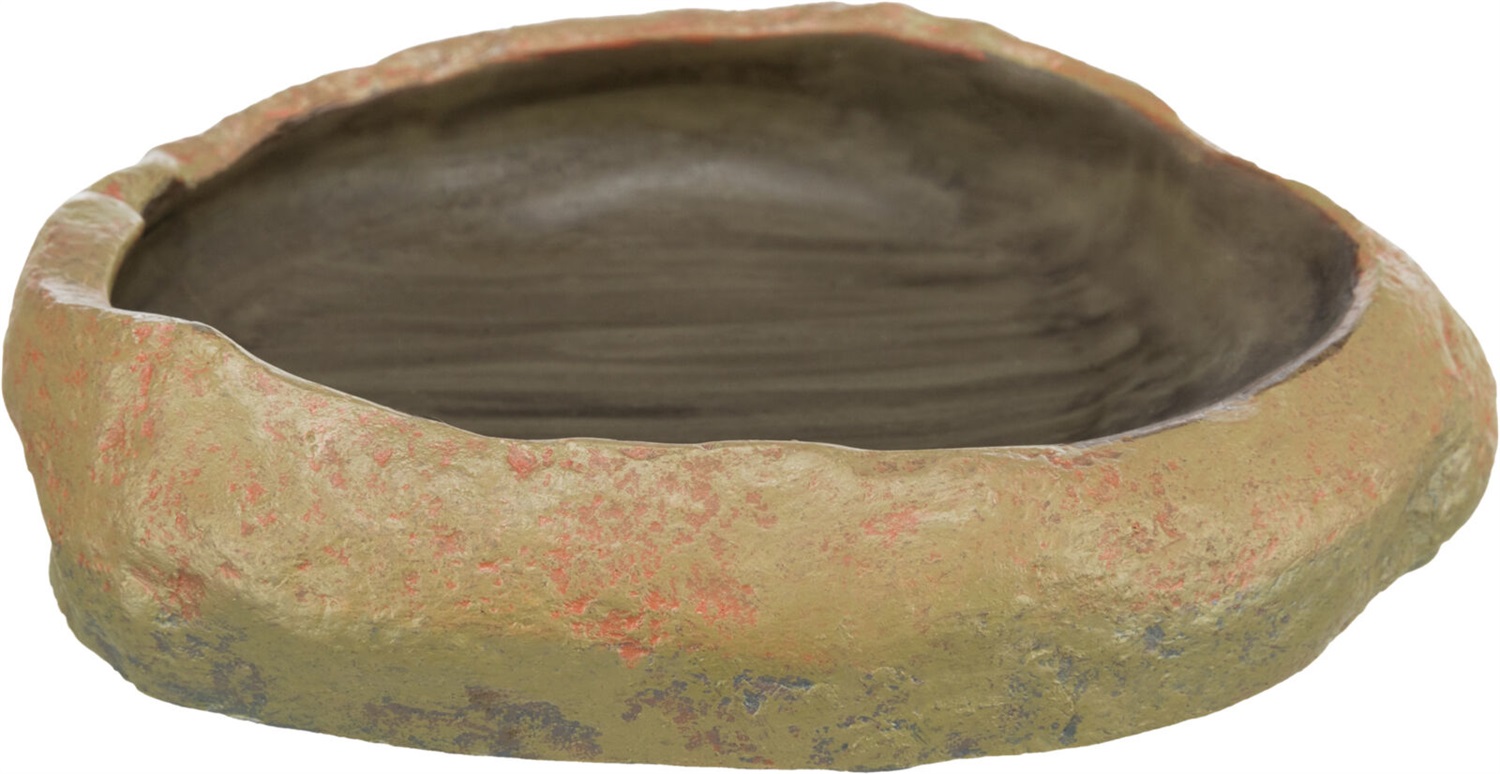 Trixie Ciotola per Acqua e Cibo per Rettili Steppa - Design Roccia, 15 x 3,5 x 12 cm, in Resina di Poliestere