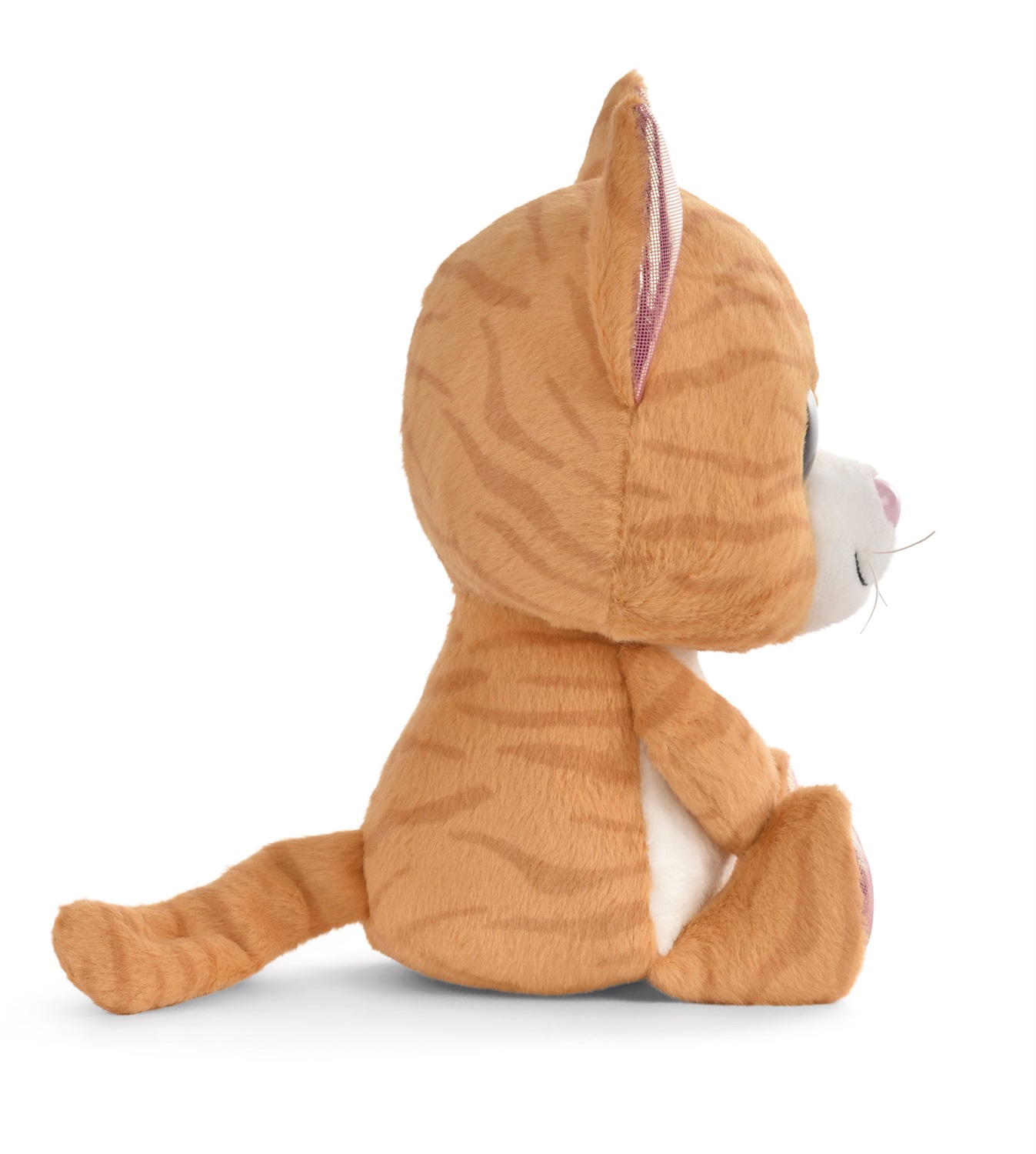 NICI GLUBSCHIS Gattino Tabbrey 15 cm - Peluche Morbido Tigrato con Zampette Glitterate e Occhioni Verdi, Giocattolo per Bambini e Adulti, Idea Regalo