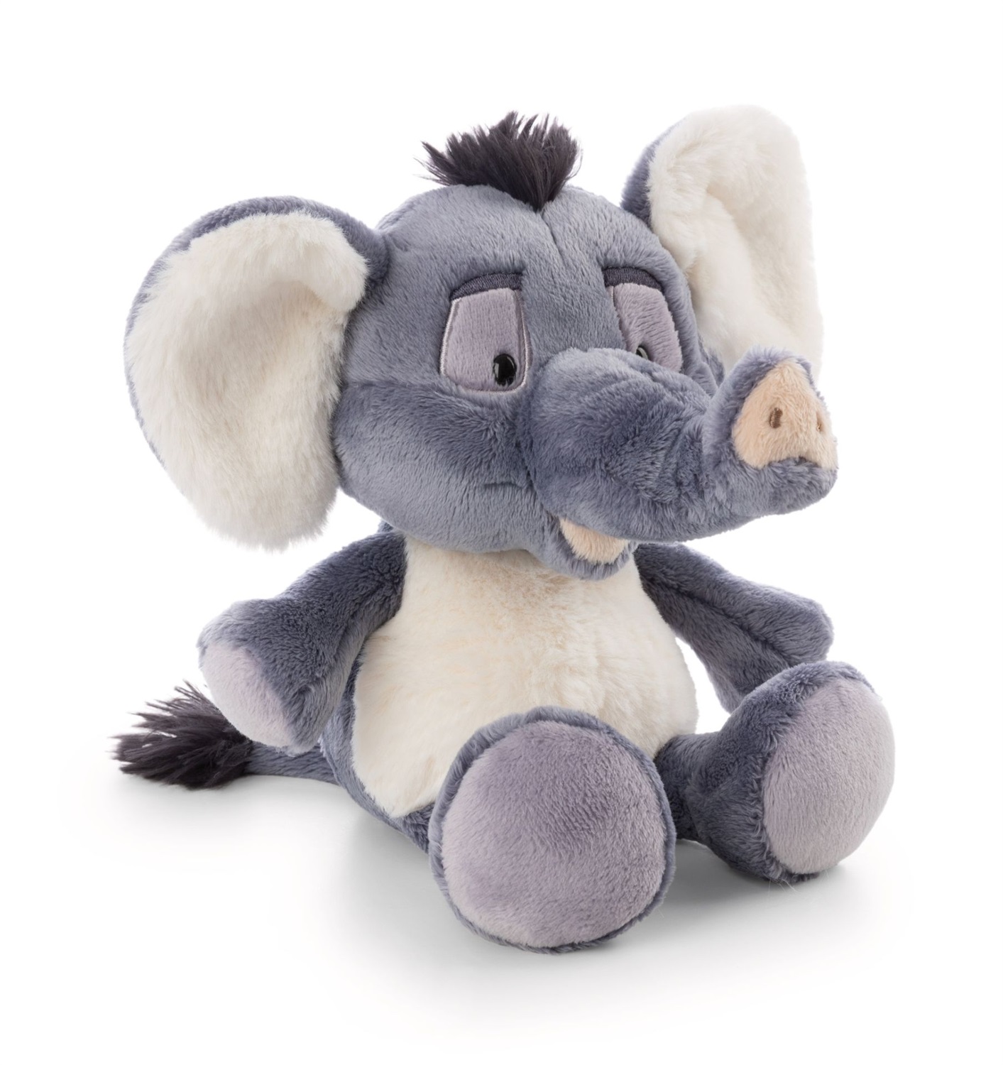 NICI El-Flora Elefante di Peluche Morbido 18 cm - Grigio con Pancina Bianca, Perfetto per Giochi e Coccole