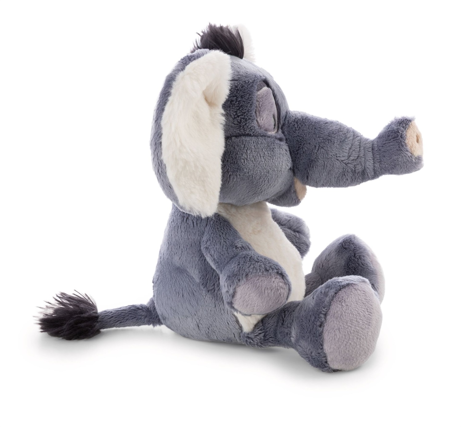 NICI El-Flora Elefante di Peluche Morbido 18 cm - Grigio con Pancina Bianca, Perfetto per Giochi e Coccole