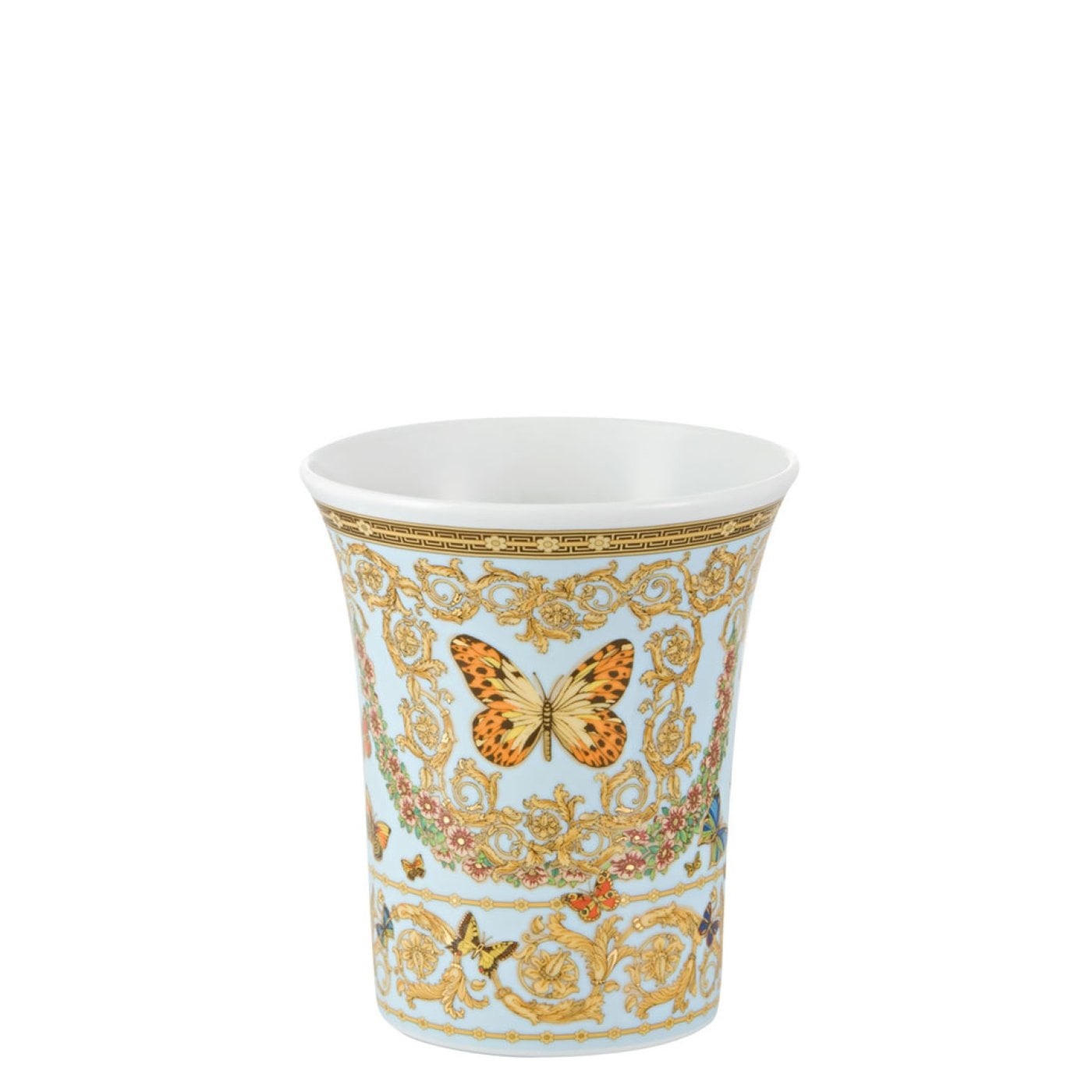 Rosenthal Versace Vaso Le Jardin de Versace 18 cm in Porcellana - Colori Bianco, Rosa, Celeste, Giallo, Rosso