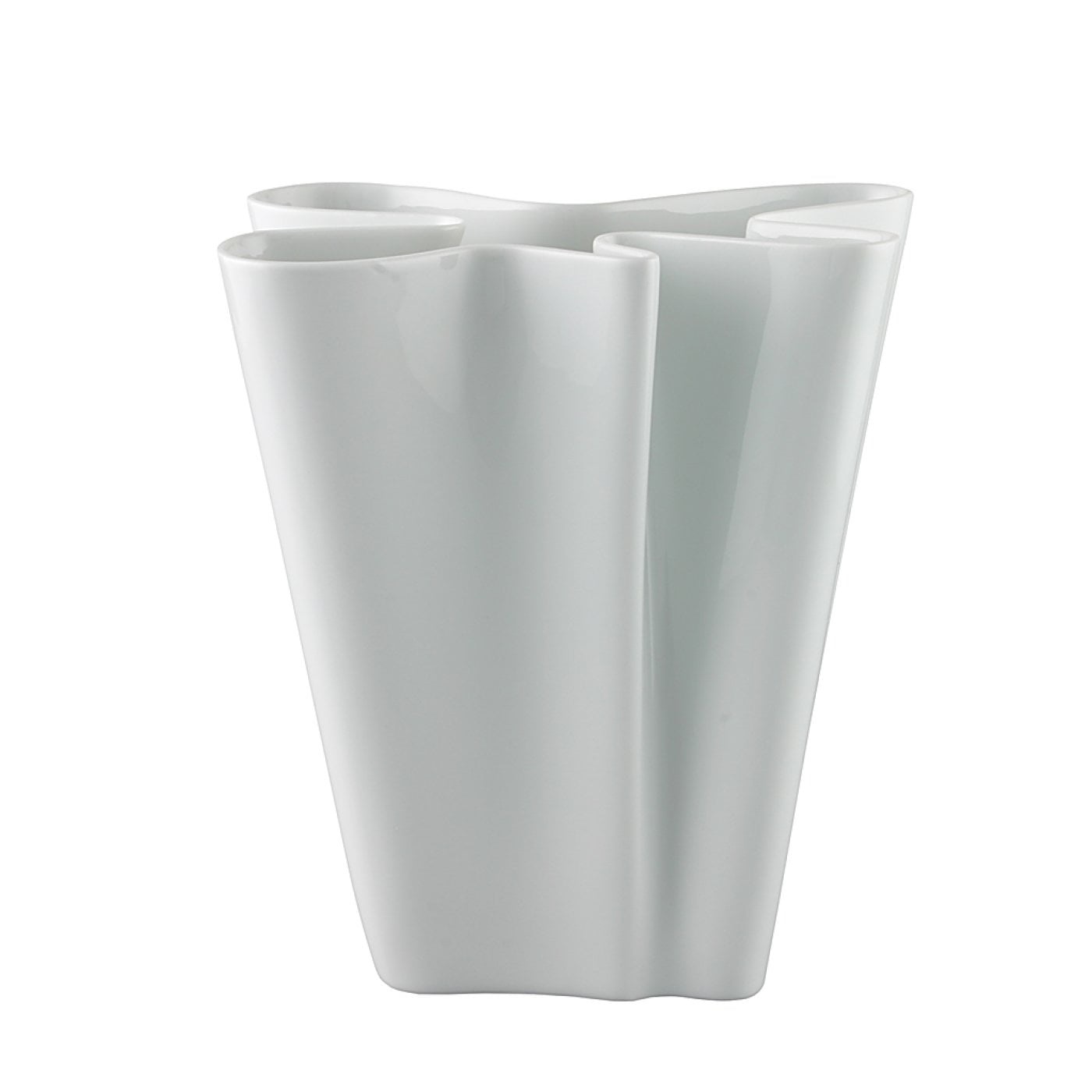 Rosenthal Flux Vaso da Fiori 26 cm in Porcellana Bianco Smaltato - Design Moderno