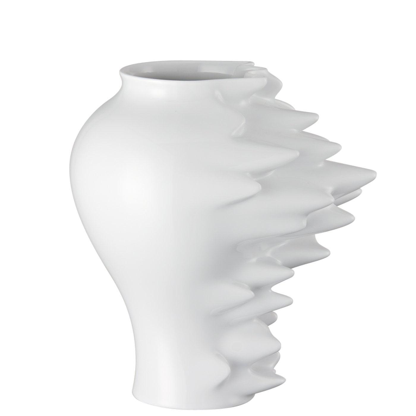 Rosenthal Vaso Fast 27 cm in Porcellana Bianco Smaltato - Design Contemporaneo