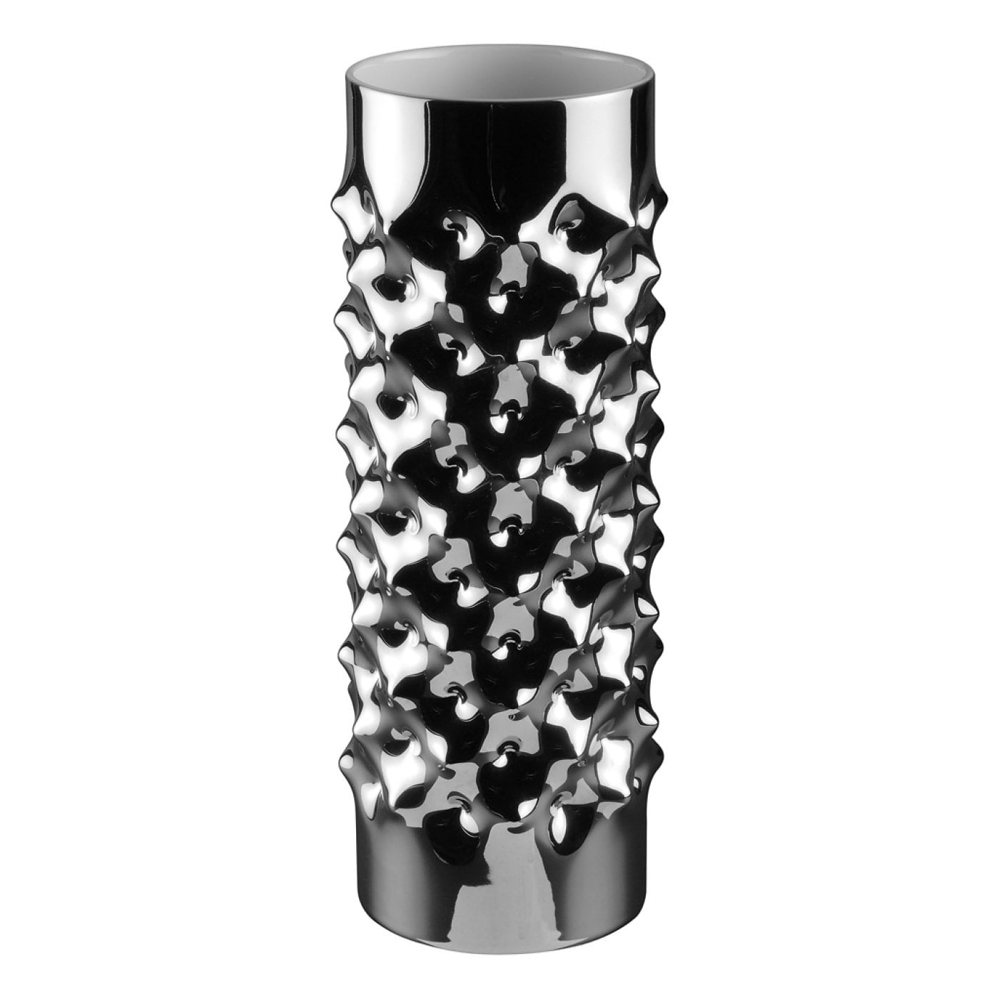 Rosenthal Studio-line Vaso Vibrations in Porcellana 32 cm Platino Titanizzato
