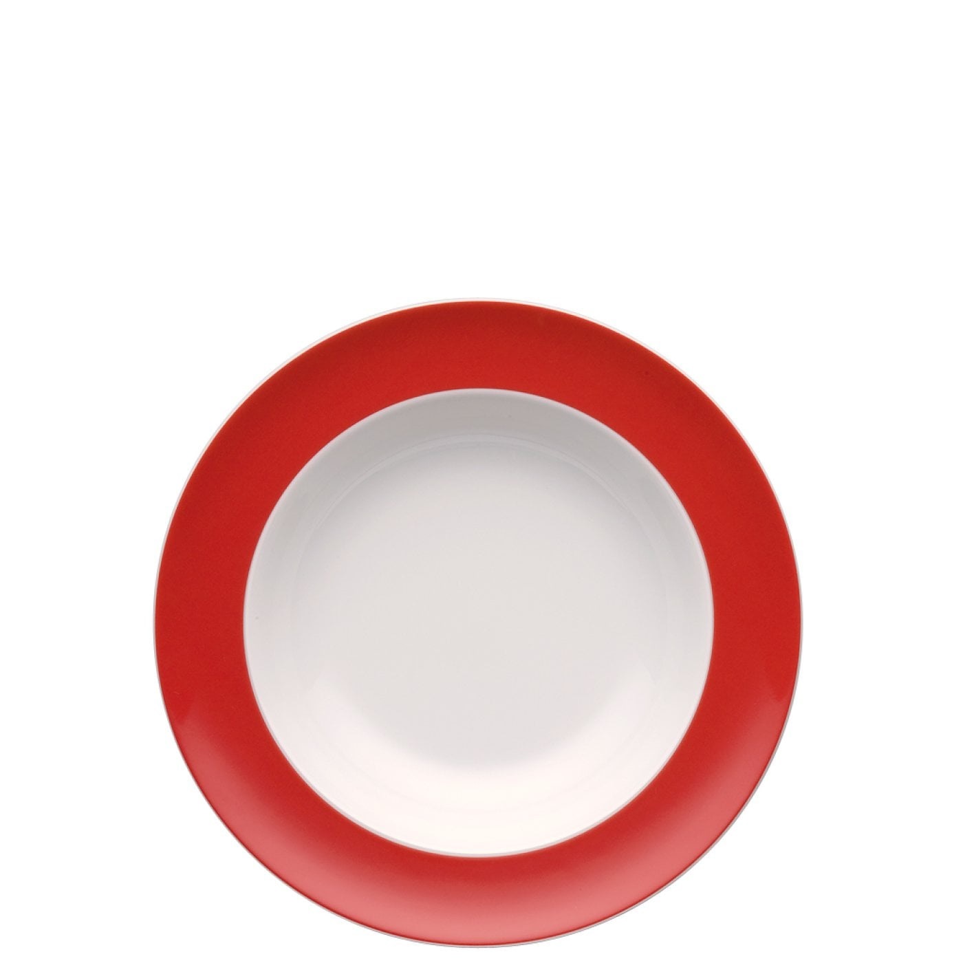 Thomas Sunny Day Piatto Fondo in Porcellana Rosso - Set da 6, Diametro 23 cm, Lavabile in Lavastoviglie
