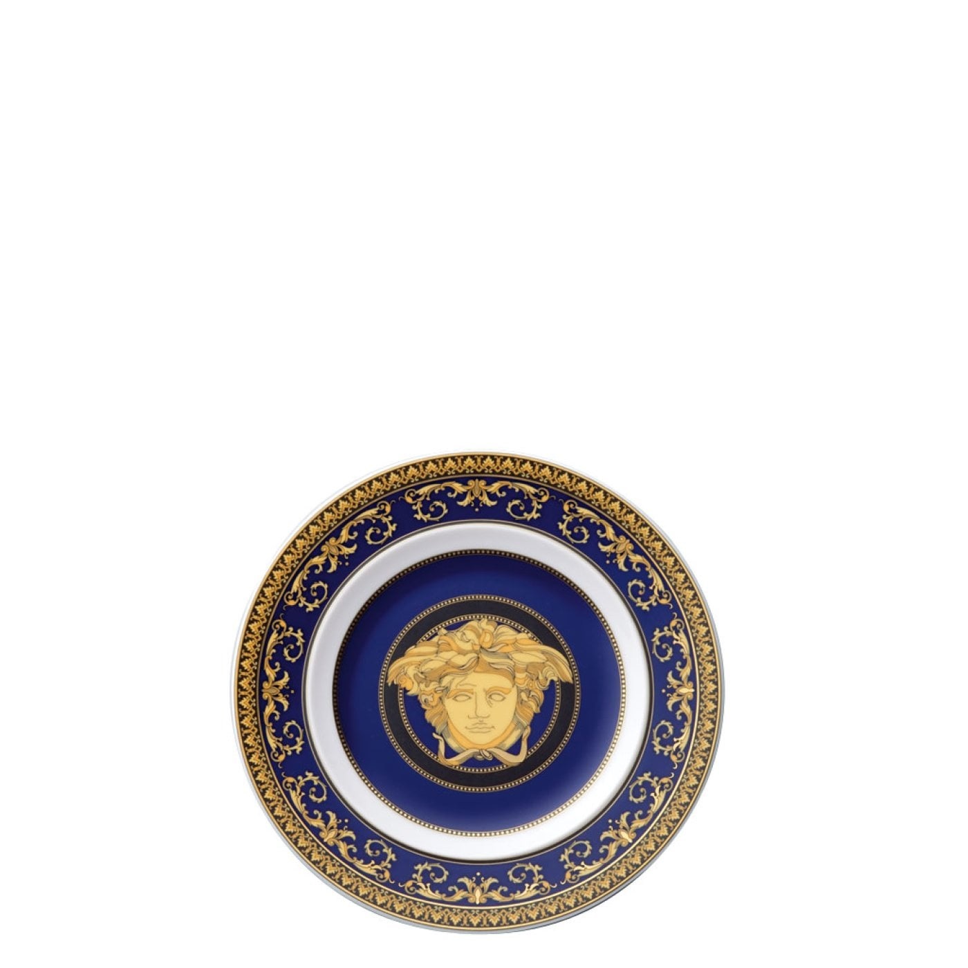 Versace Piatto da Tavola Medusa Blu 18 cm in Porcellana Lussuosa