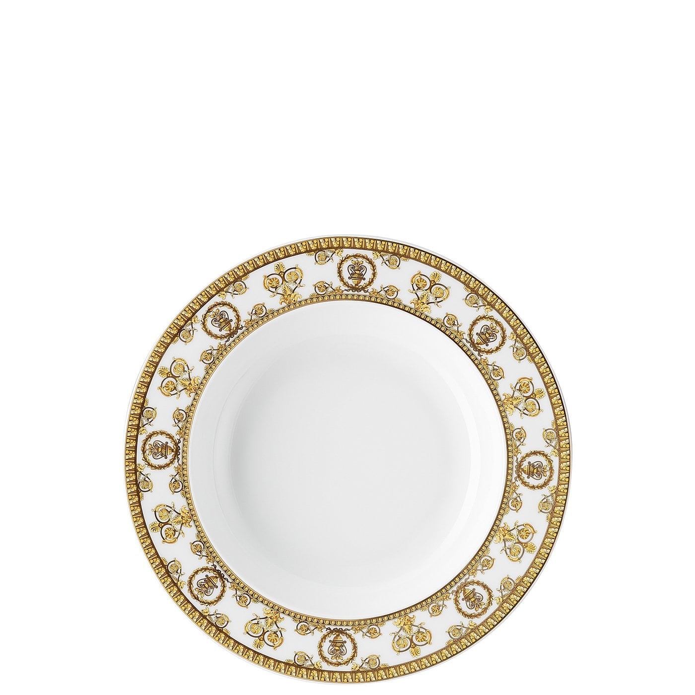 Versace Baroque Bianco Piatto Fondo 22 cm in Porcellana Elegante