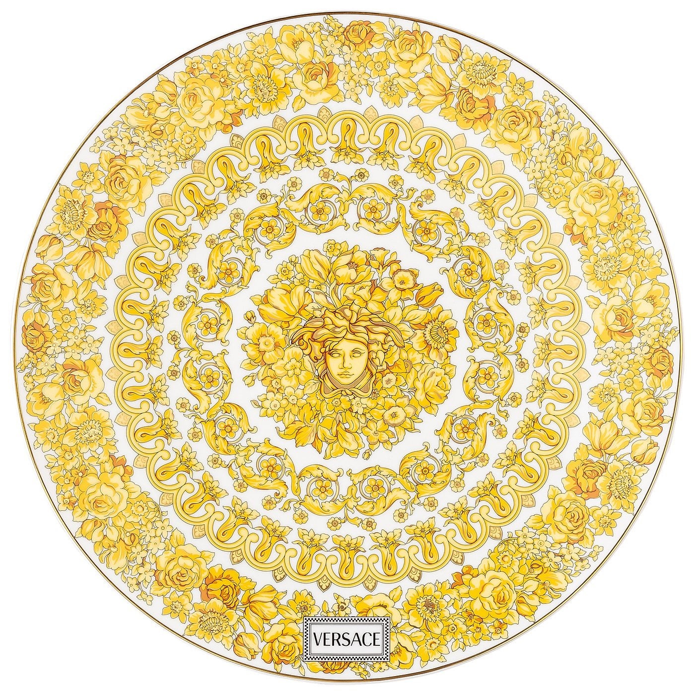 Versace Medusa Rhapsody - Piatto Segnaposto in Porcellana 33cm con Decorazioni Barocche