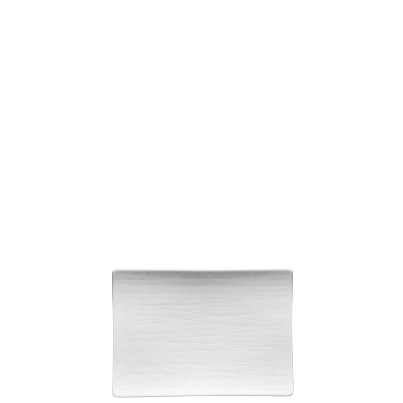 Rosenthal Piatto Piano Rettangolare Mesh Bianco 18 x 13 cm in Porcellana - Lavabile in Lavastoviglie e Compatibile con Microonde