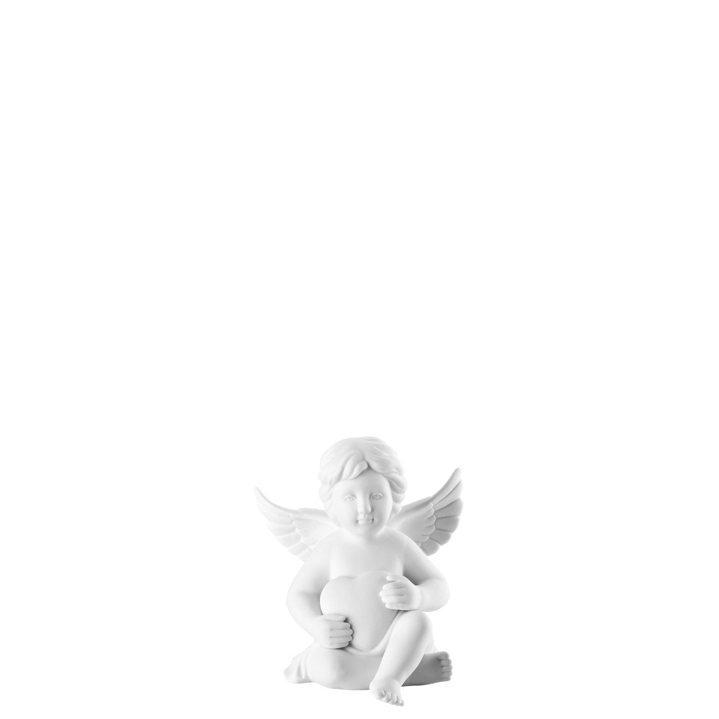 Rosenthal Angelo Piccolo con Cuore 6,5 cm in Porcellana Biscuit - Decorazione Natalizia per Albero di Natale