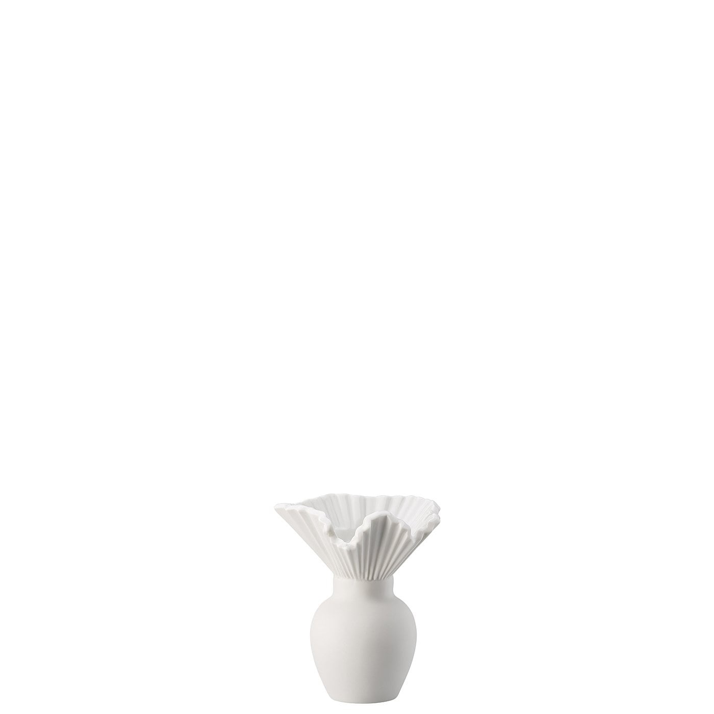 Rosenthal Vaso in Porcellana Bianca Opaca 14438-100102-26010 - Diametro 9.3 cm, Altezza 10.3 cm, Stile Design