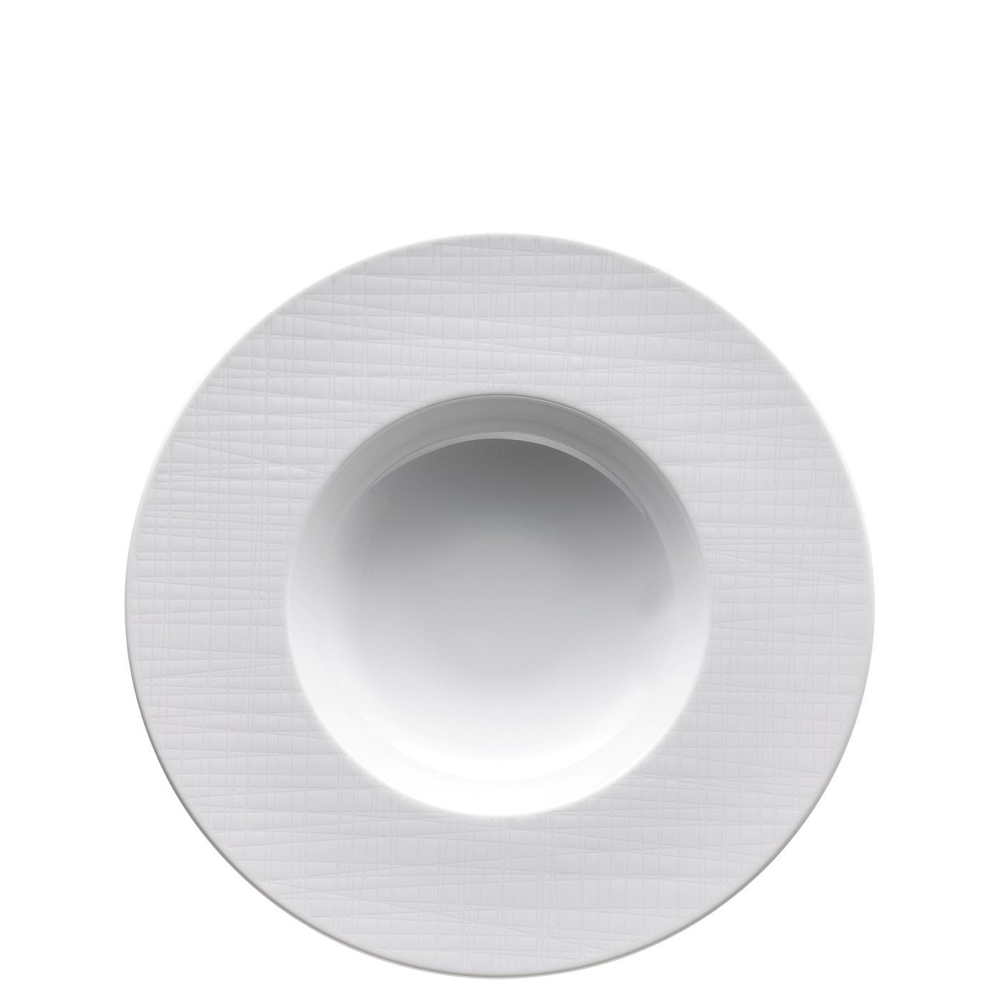 Rosenthal Piatto Fondo Mesh Bianco Ø28cm - Design Gemma Bernal in Porcellana con Rilievo Striato