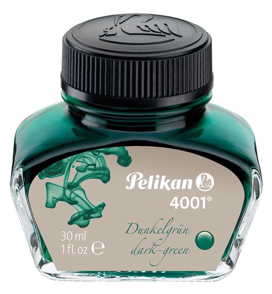 Pelikan Inchiostro Stilografico 4001 Verde Scuro 30 ml - Flacone di Vetro