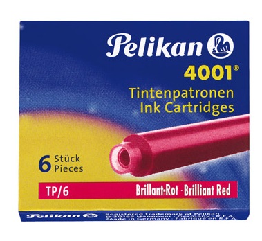 Pelikan Cartucce per Stilografica TP/6 Rosso Brillante - Confezione da 6 Pezzi