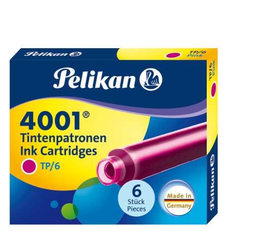 Pelikan Cartucce per Stilografica TP/6 Rosa - Confezione da 6 Pezzi - Inchiostro di Alta Qualità