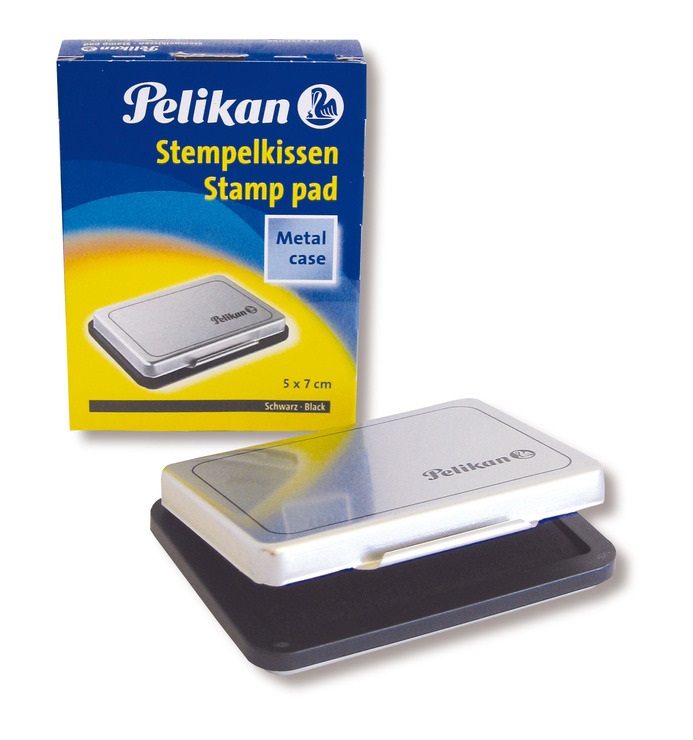 Pelikan Cuscinetto per Timbri 5 x 7 cm Nero in Scatola di Metallo - Ricaricabile e Facile da Reinchiostrare